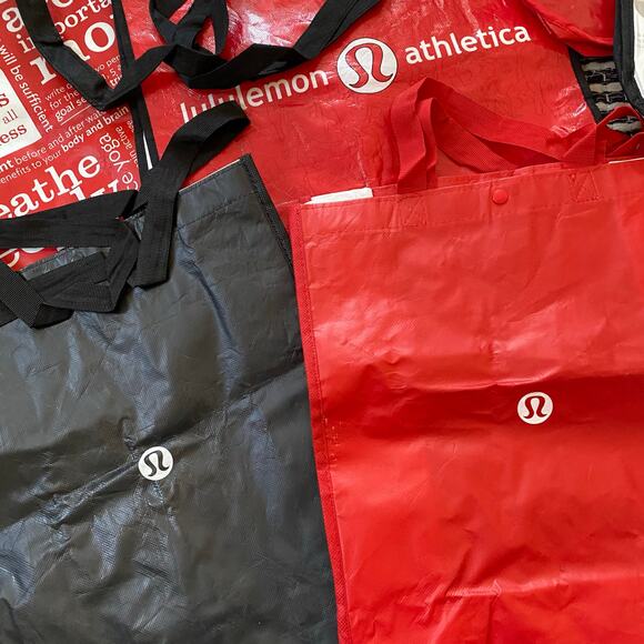 🌿Lululemon Lot 11 Red Black White Assorted Small Medium Large Shop
 Tote Bags - Picture 5 of 5
